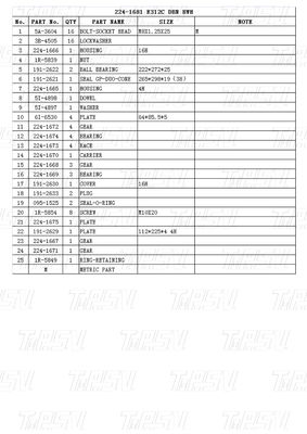 Bolt thép trên Excavator Swing Drives / Travel Motors