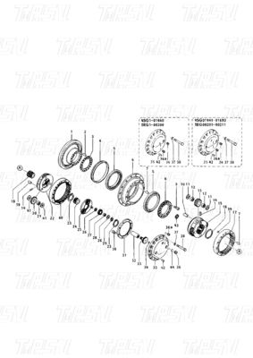 096-4315 096-6334 099-3665 E200B Excavator Travel Drive Catalog Các bộ phận động cơ cho các mô hình khác nhau