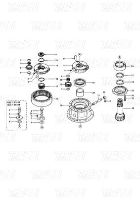 Thép đen tùy chỉnh 096-4329 5I-5393 5I-5394 096-5898 5I-5492 099-4137 E200B Máy đào Động số quay Sửa chữa danh mục