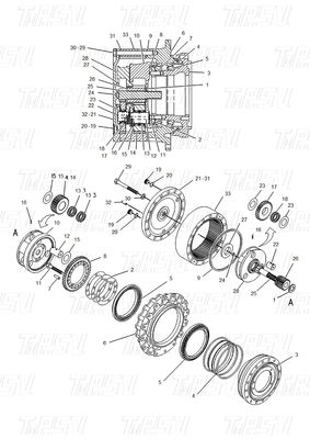 Thép kinh tế 114-1484 E320B Excavator Travel Drive Catalog Motor Drive Cho năng lượng / mỏ