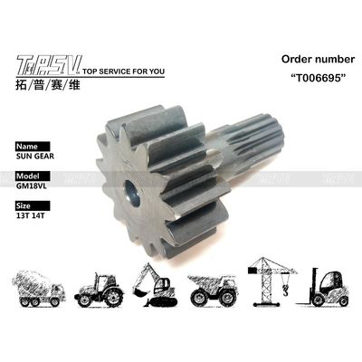 GM18VL hệ thống truyền tải máy đào Excavator Travel Sun Gear For Machinery Repair Shops In Black