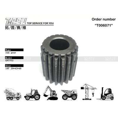 FR60-7 Excavator Travel 2 Stage Sun Gear Mô hình Excavator Sun Gear In Black Planetary Reducer