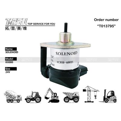 DC 24V Fuel Stop Solenoid 1C010-60015 KX080 Bộ phận điện của máy đào