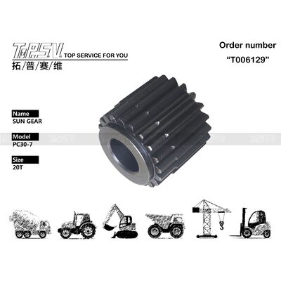 FUFRP-1159-08 Bánh răng mặt trời 2 tầng di chuyển máy đào PC30-7 độ chính xác cao, màu đen