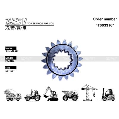 Good price 418-7160 E349D2 Máy xúc xoay 1 giai đoạn Phụ tùng bánh răng mặt trời cho phụ tùng máy xúc truyền động xoay trực tuyến