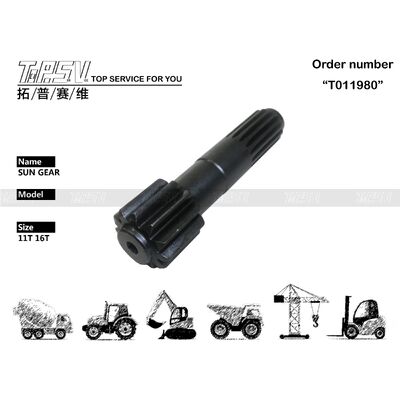 Phụ tùng máy xúc du lịch 1 giai đoạn Sun Gear cho ổ đĩa du lịch Phụ tùng máy xúc