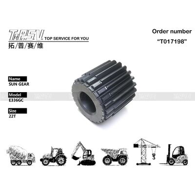 660-4238 E336GC Máy xúc xoay 2 giai đoạn Phụ tùng bánh răng mặt trời cho phụ tùng máy xúc truyền động xoay